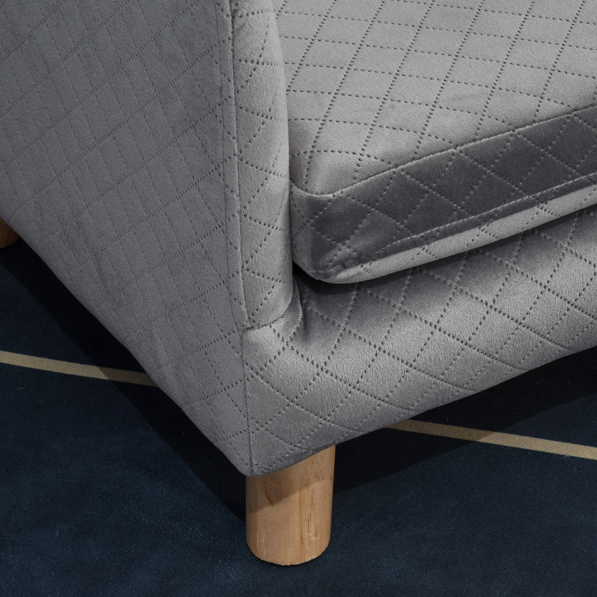 Canapé chien lit pour chien design scandinave coussin moelleux pieds bois massif dim. 64 x 45 x 36 cm velours gris-7