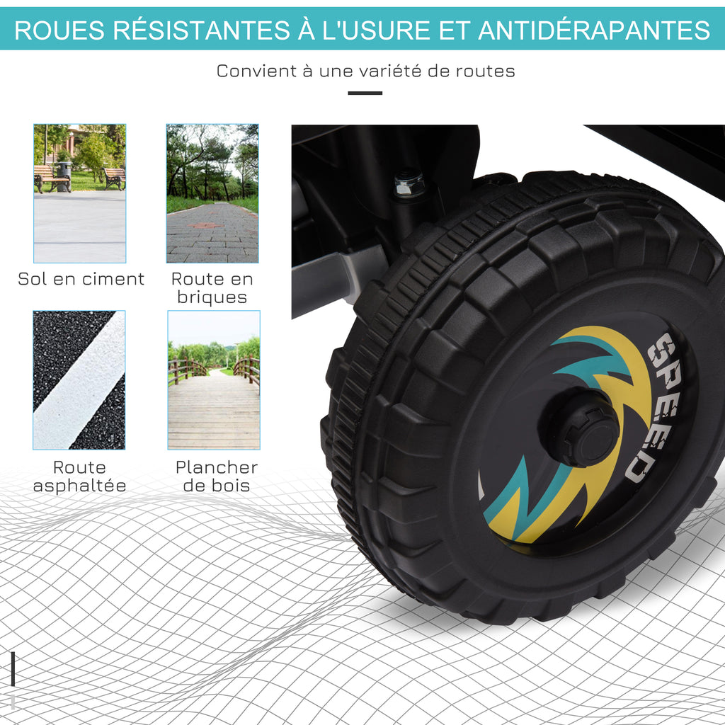 Quad électrique pour enfants 18-36 mois véhicule à batterie 6V avec marche avant et arrière 72 x 40 x 45,5 cm noir-5