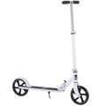 Trottinette Pliable Hauteur Guidon réglable sur 4 Niveaux système de freinage arrière pour enfant adolescent pois max. 100KG dim. 88L x 37l x 75-100H cm Blanc-0