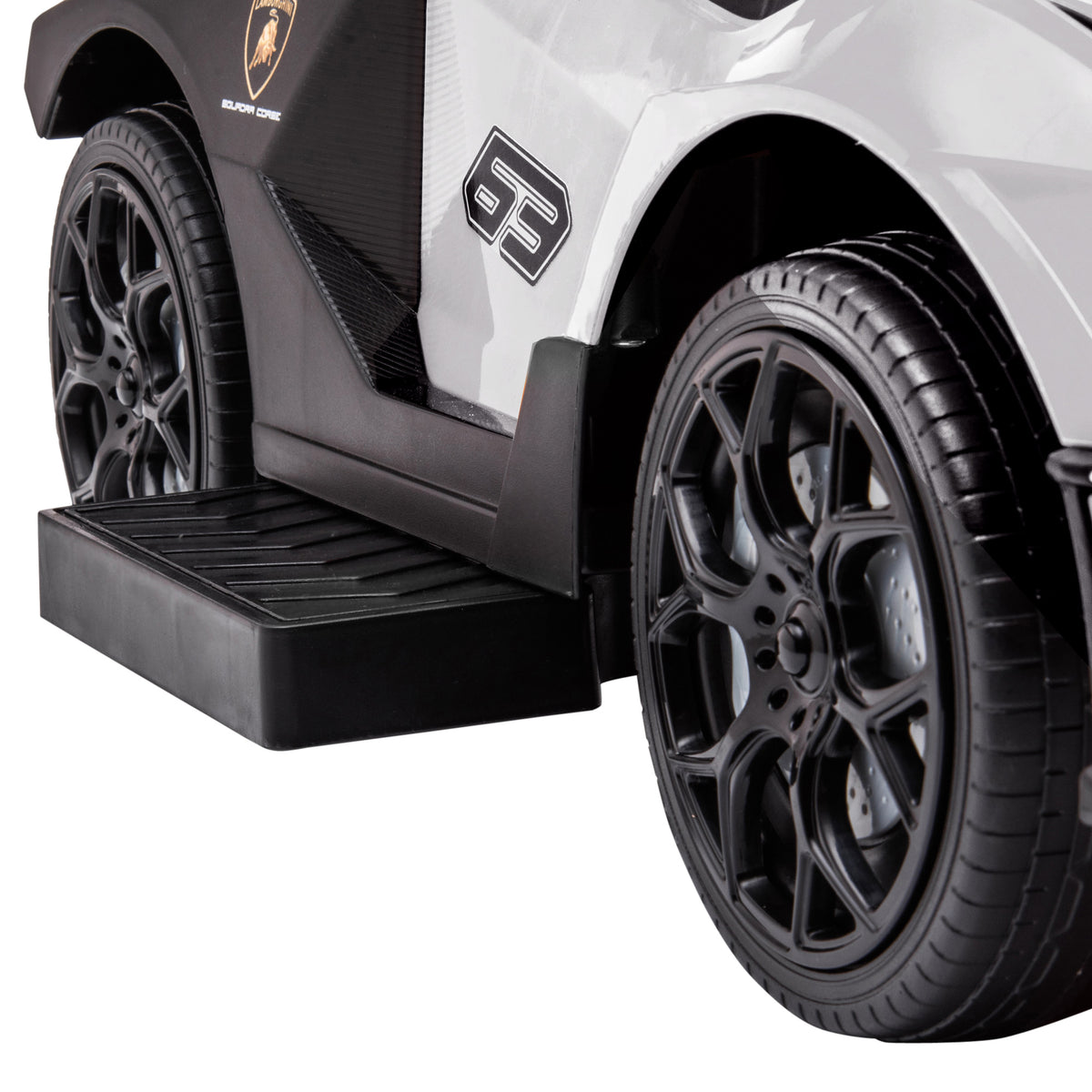 Voiture à pousser pour enfants porteur enfants 1 à 3 ans multi-équipée avec poignée de poussée, klaxon et volant, Blanc-9
