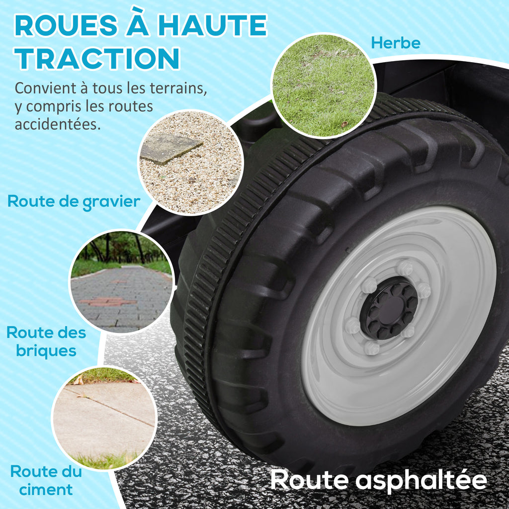 Tracteur électrique avec remorque amovible, pour enfants de 3 à 6 ans avec télécommande MP3 musique affichage lumières-6