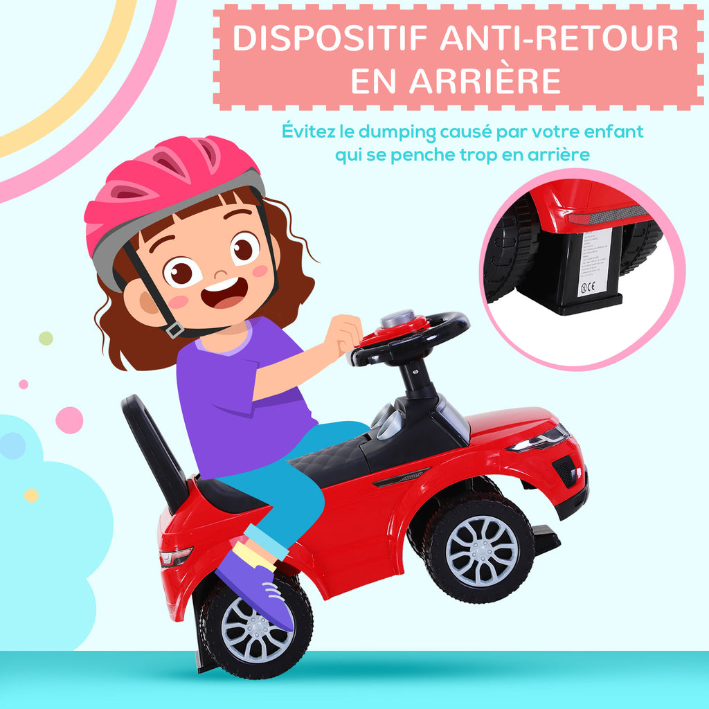 Porteur Enfant Véhicule à Pousser, Porteur Bébé avec Klaxon, Compteurs Factices et Coffre à Jouets, pour Enfants de 12 à 36 Mois, Rouge-5