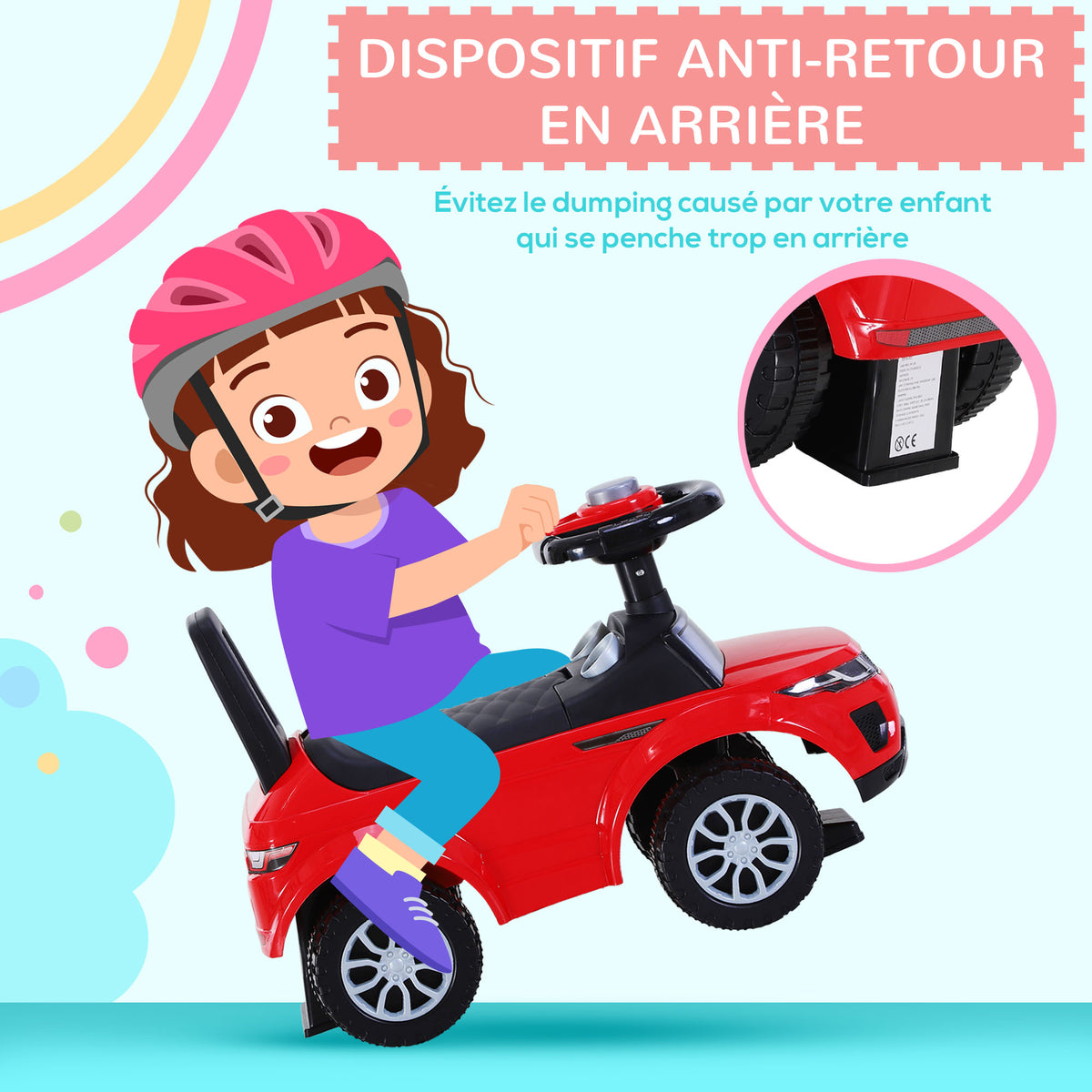 Porteur Enfant Véhicule à Pousser, Porteur Bébé avec Klaxon, Compteurs Factices et Coffre à Jouets, pour Enfants de 12 à 36 Mois, Rouge-5