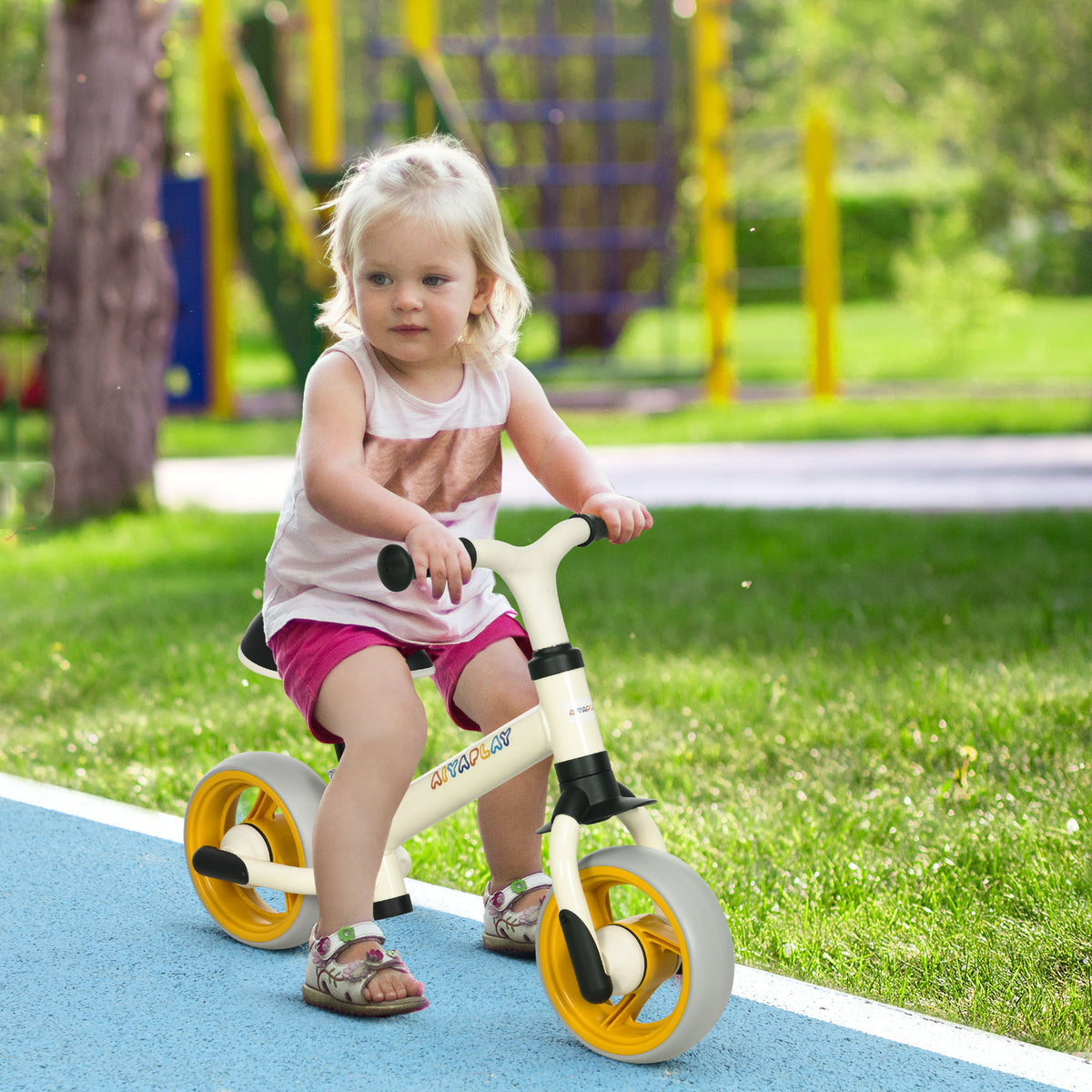 Vélo d'équilibre pour bébé siège réglable roues EVA jouet enfant pour bébé 18-48 mois pour garçons et filles orange-9