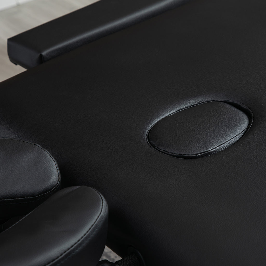 Table de massage pliable portable + housse de transport charge max. 225 Kg hauteur réglable 210 x 90 cm noir-8