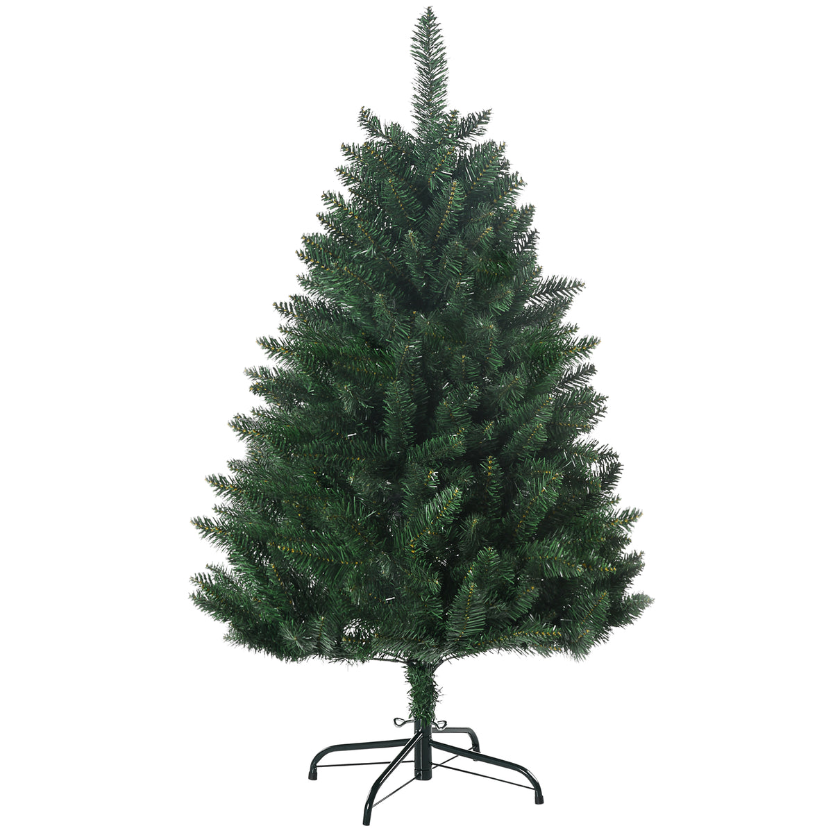 Sapin de Noël artificiel 305 branches avec pied croix acier amovible Ø 85 x 120H cm vert-0