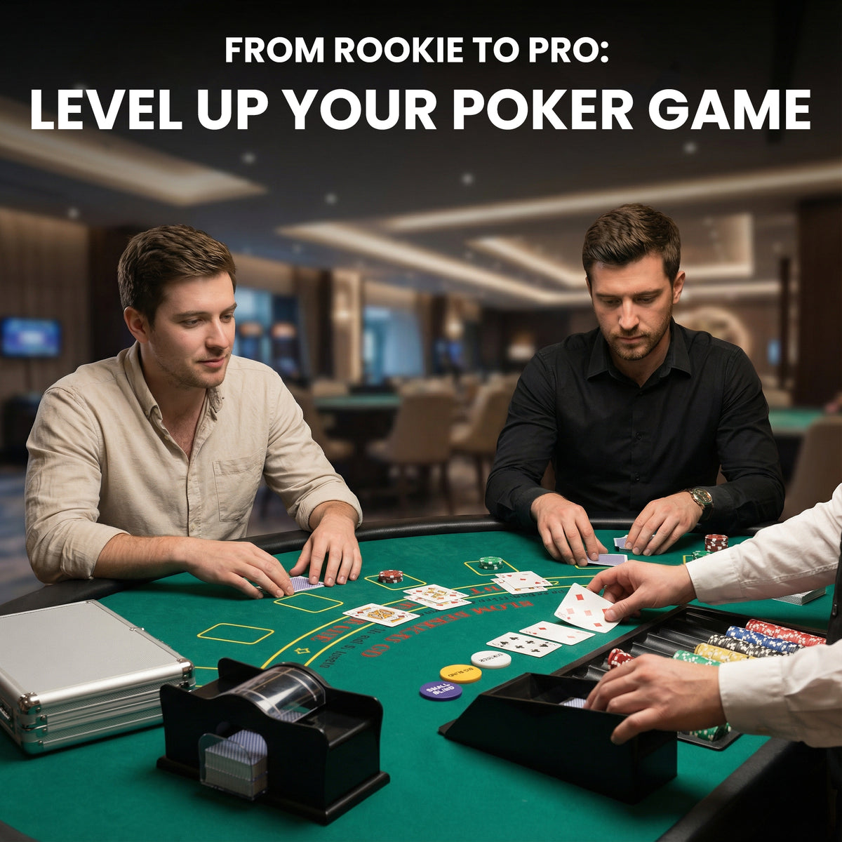 Mallette de poker coffret de poker complet 500 jetons, boîtier en ABS, cartes à jouer, dés, dealer, tapis, clés-8