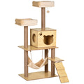 Arbre à chats design contemporain griffoirs grattoirs sisal naturel niche plate-formes hamac boule beige-0