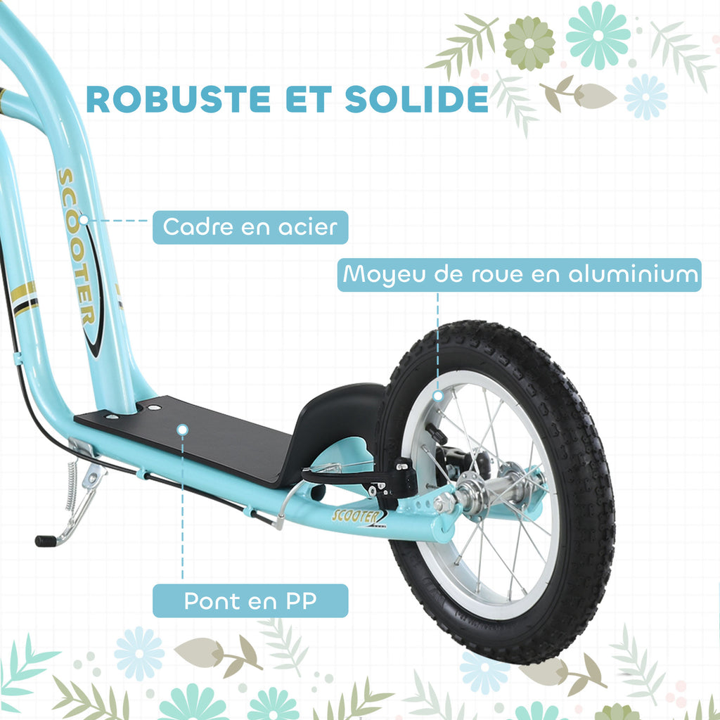 Trottinette pour enfants 5 à 12 ans 2 roues, patinette enfant avec hauteur réglable 120 x 58 x 85-95 cm bleu-5