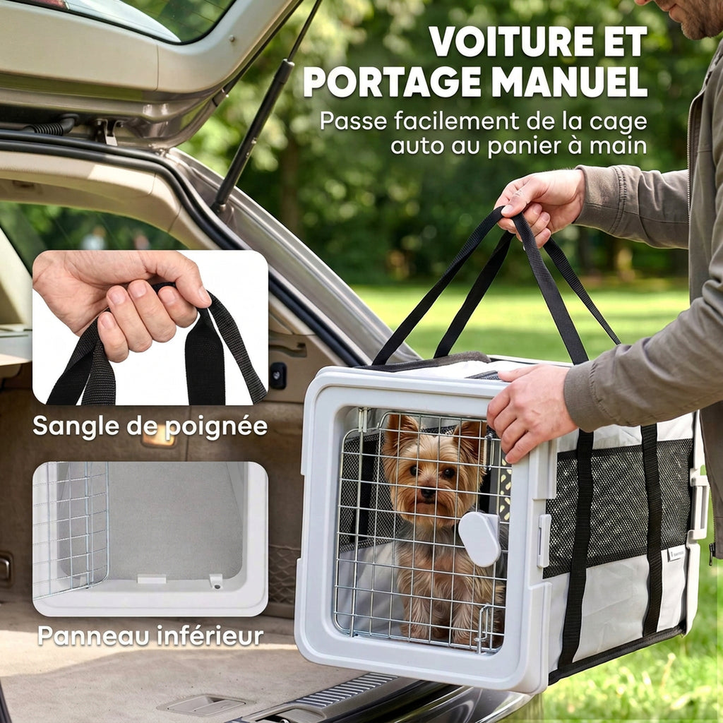 Sac de Transport pour Chat et Chien Pliable Tissu 300D Jusqu'à 10 kg 49,5 x 34 x 35,5 cm Gris-5