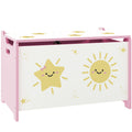 Coffre à jouets avec couvercle, coffre de rangement enfant avec charnières de sécurité, 60 x 37 x 39 cm, rose-0