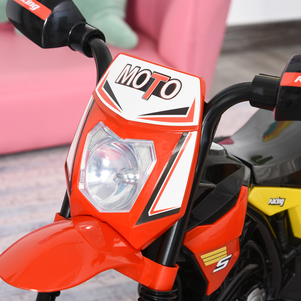 Tricycle Enfants Moto Cross Effets musicaux et Lumineux Coffre Rangement Rouge-6